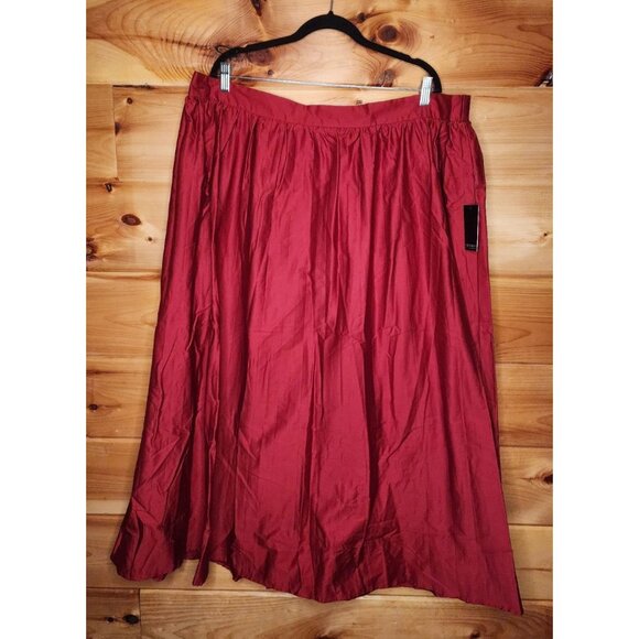 Eloquii Plus Size 20 Red Skirt Stretch Waist Length 38 inches - Picture 5 of 9